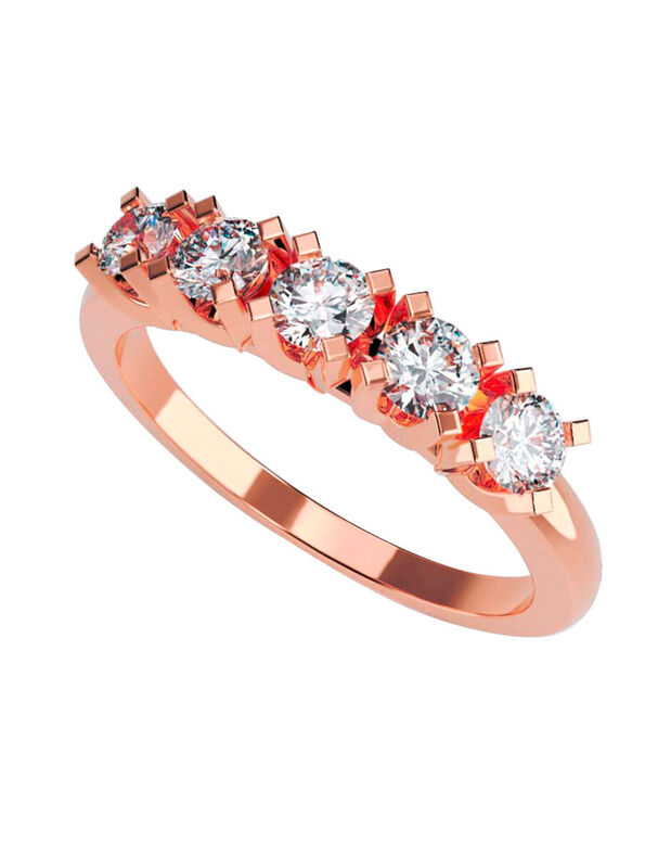 Anillo de Compromiso en Oro Rosa 10K con Circon... image number null