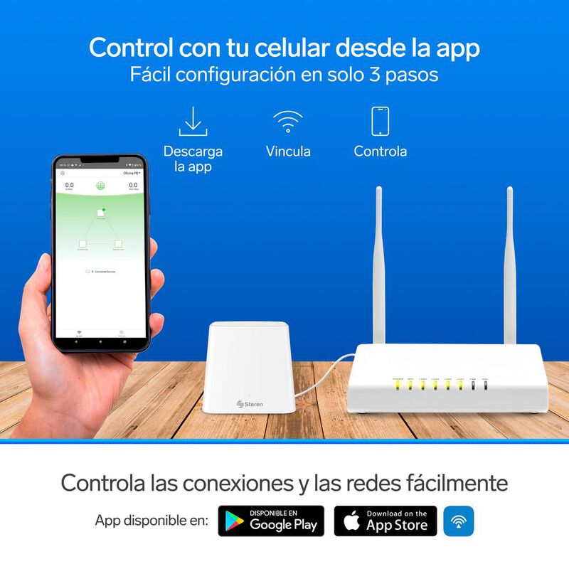 Sistema Smart Wi-Fi MESH doble, 2,4 GHz y 5 GHz... image number null
