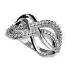 Anillo de Compromiso en Oro Blanco 10K con Circonia -  Talla:7/ FJ684-10W-CZ-7