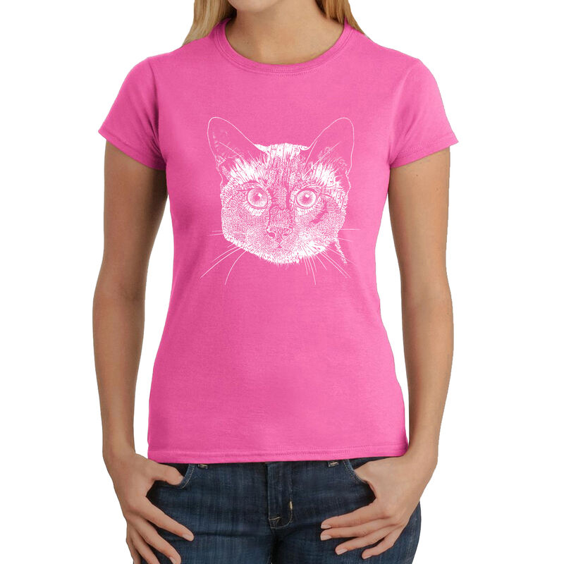 Camiseta Word Art Para Mujer - Gato Siam&eacute;s- Ros... image number null