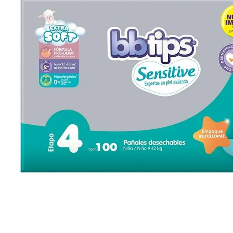 Bbtips Pa&ntilde;ales Etapa 4 Unisex 100 Piezas image number null