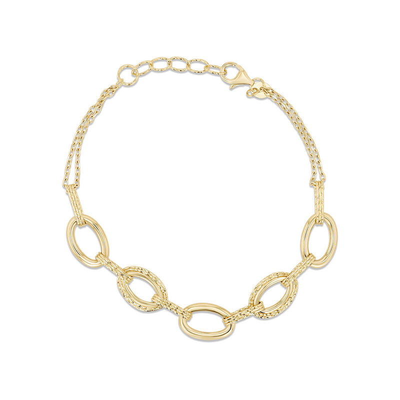 Pulsera De Oro Amarillo 10k Brillo Fino 17+2 Cm... image number null