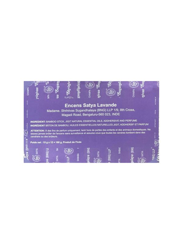 Incienso Satya Nag Champa Lavanda 12 Varillas image number null