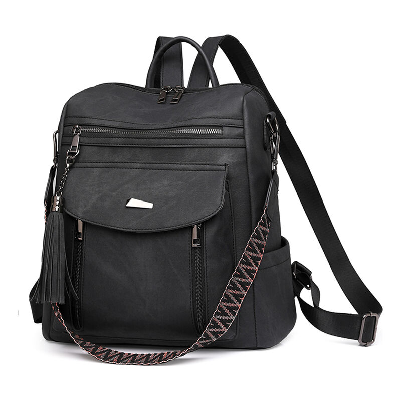 Mochila Impermeable Antirrobo Negra Suave image number null