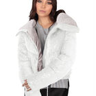 Chamarra Brillosa Mujer Cintura Ajustable Plateado Roosevelt A282