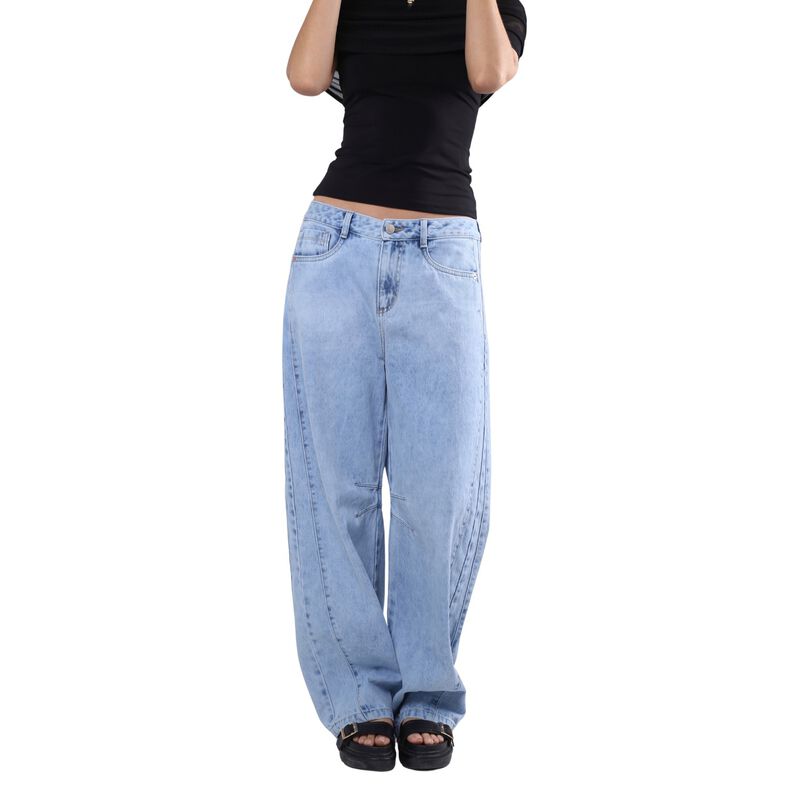 Jeans Barrel Mujer Savi Basic Mezclilla Tiro Me... image number null