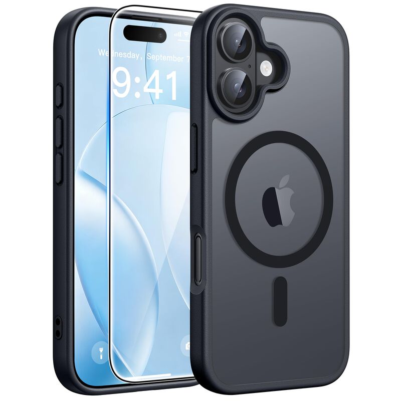 Funda FNTCASE para iPhone 16 con MagSafe, Negra... image number null