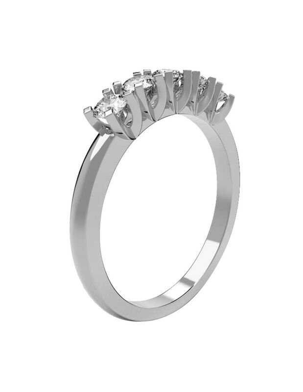 Anillo de Compromiso en Oro Blanco 10K con Circ... image number null