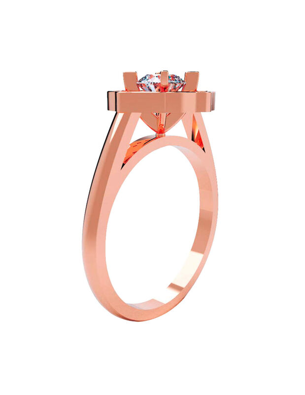 Anillo de Compromiso en Oro de 14K con Circonia... image number null