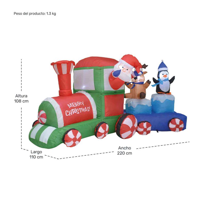 Inflable Navidad Tren Navide&ntilde;o 2.2m Decoracion ... image number null
