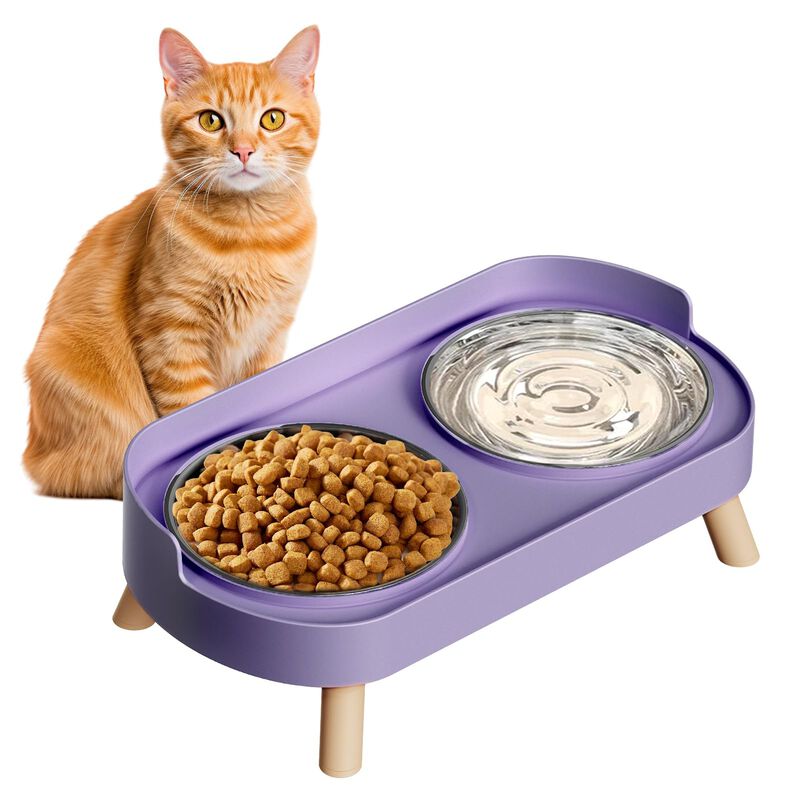 Comedero Para Gato Hiaieviy Elevado Morado De 2... image number null