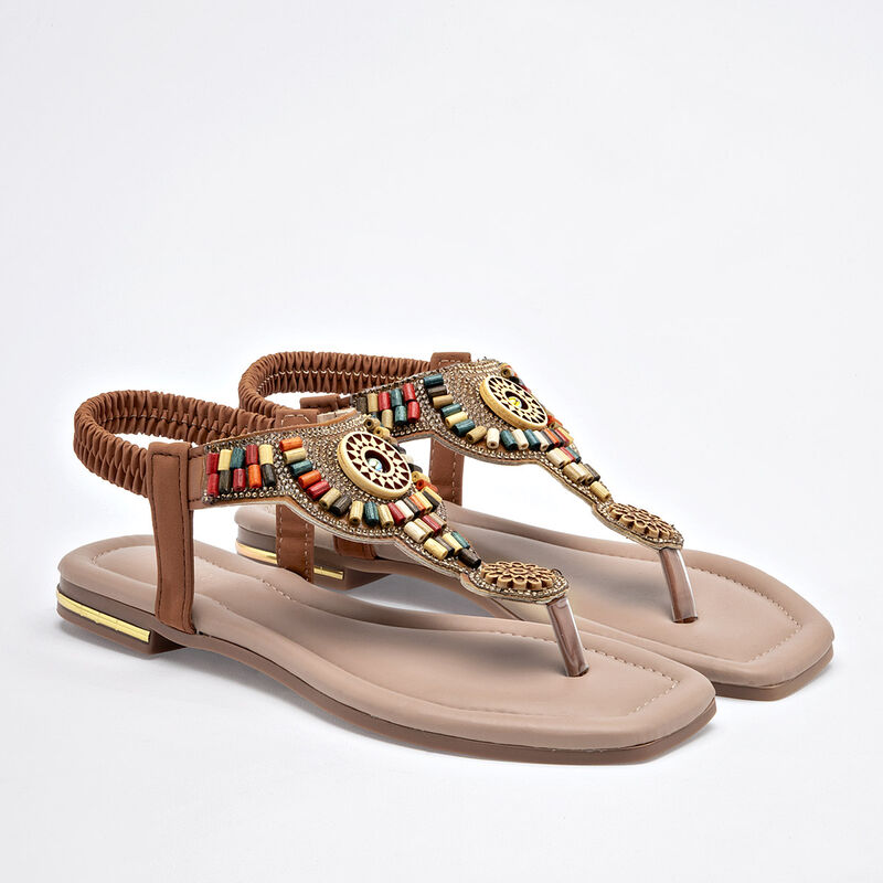 Mora Tierra Sandalia para mujer camel multicolo... image number null