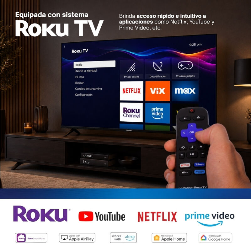 Daewoo  Pack 2 Smart Tv 32 Pulgadas Hd Led Roku... image number null