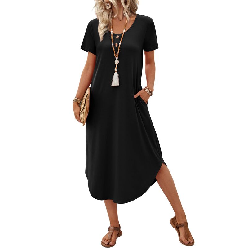 Vestido Midi Negro OFEEFAN - Talla XL image number null