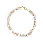 Pulsera De Oro Florentino 14k-18.5cm Con Corazones