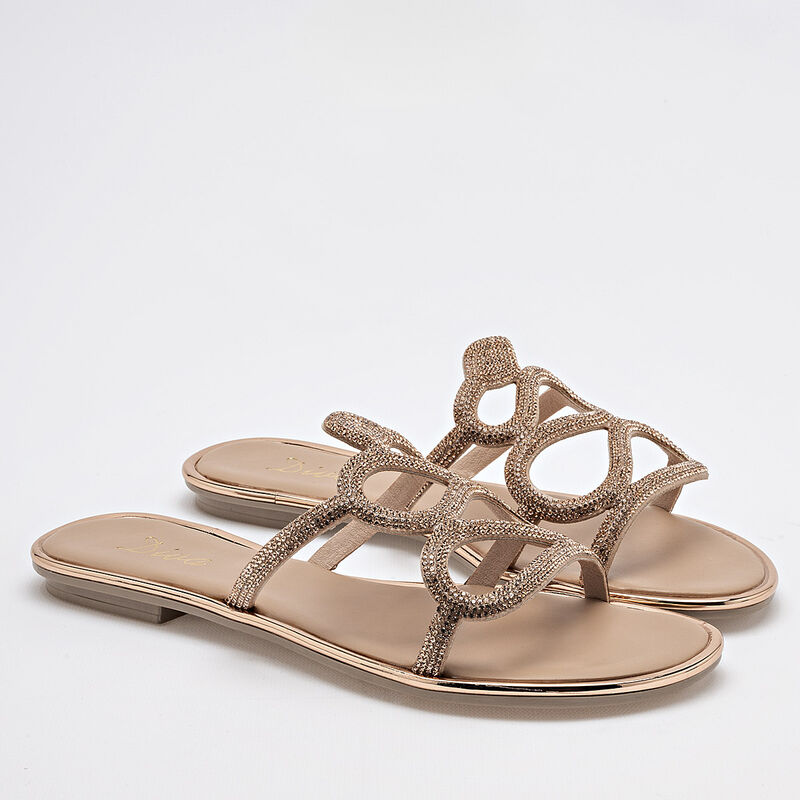 Diva Sandalias Para Mujer Dorado Rosa Cod 13203... image number null
