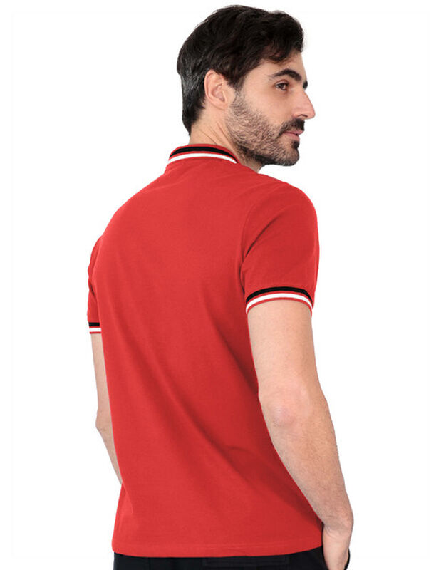 Playera Caballero Polo Cuello Abotonado Rojo Pr... image number null