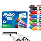 Marcadores De Borrado En Seco Expo Con Punta Cincelada De Bajo Olor, 12 Colores