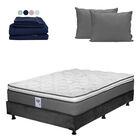 Colch&oacute;n Matrimonial Prestige + Box + Almohadas 2pack + 1 Juego De S&aacute;banas Softy