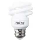 Pack de 20 focos ahorradores Aksi 13W Mini Espiral Base E27 Luz Blanca