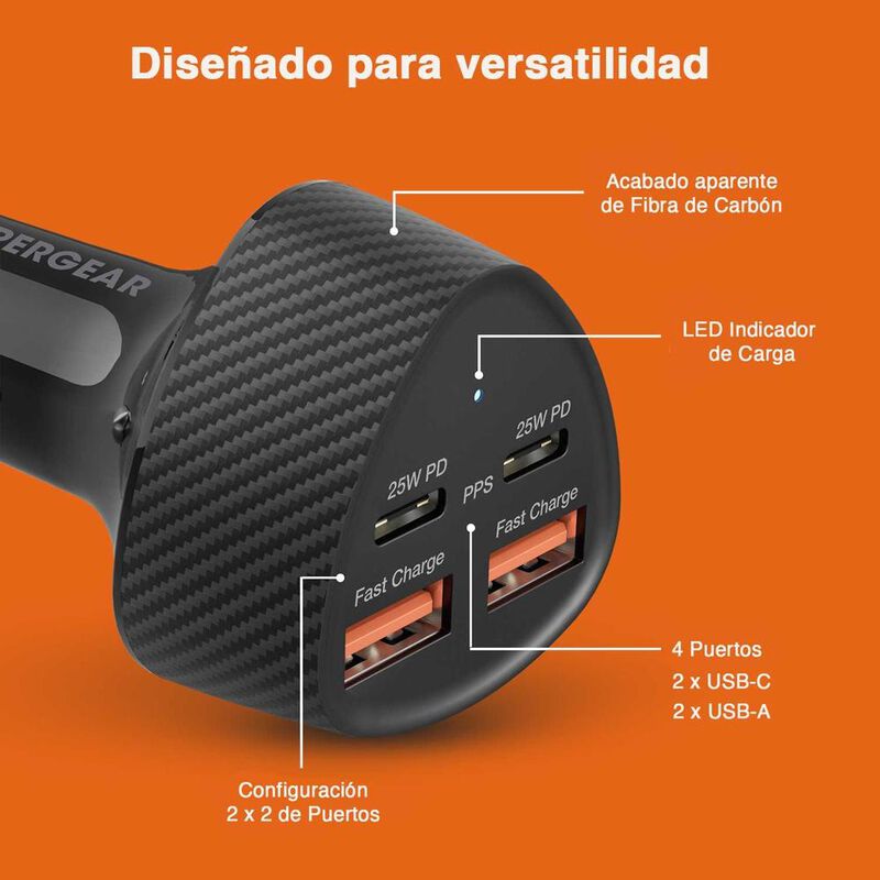 Cargador para Auto Plug In HYPERGEAR 50W ultra ... image number null