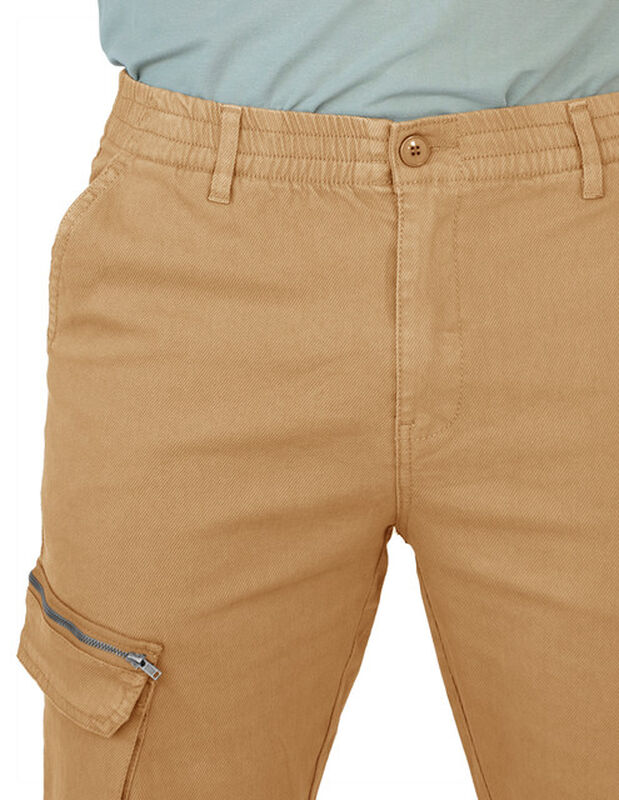 Pantalon Cargo Bolsas Laterales Caballero Khaki... image number null