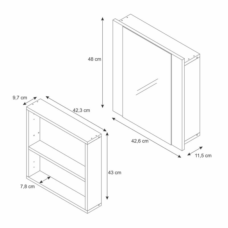 Gabinete Espejo NIKI, Mueble de Ba&ntilde;o Colgante 2... image number null