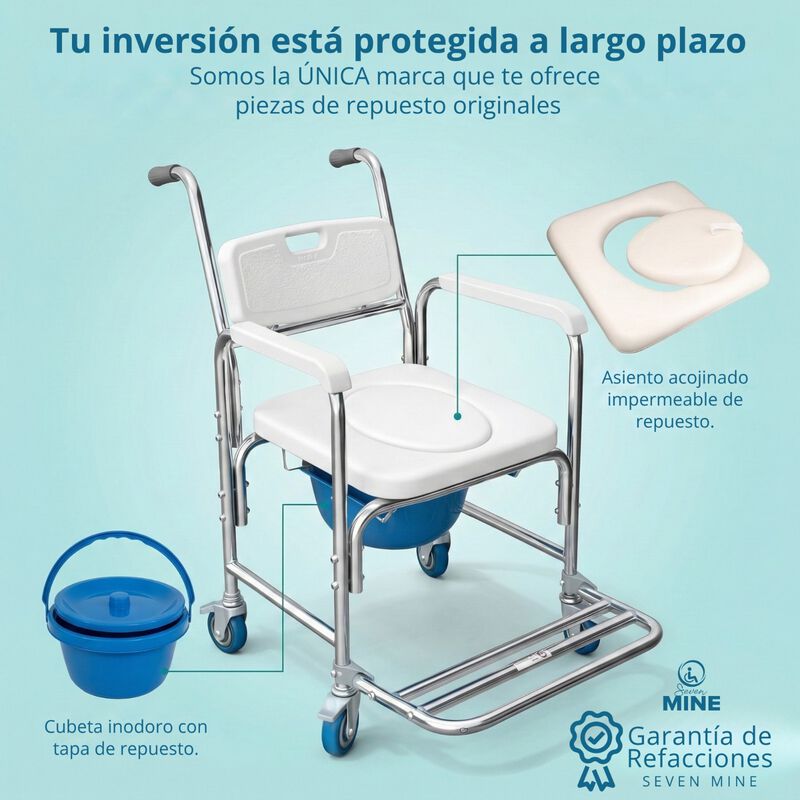 Silla Comodo  con Ruedas y Frenos Traseros | Si... image number null