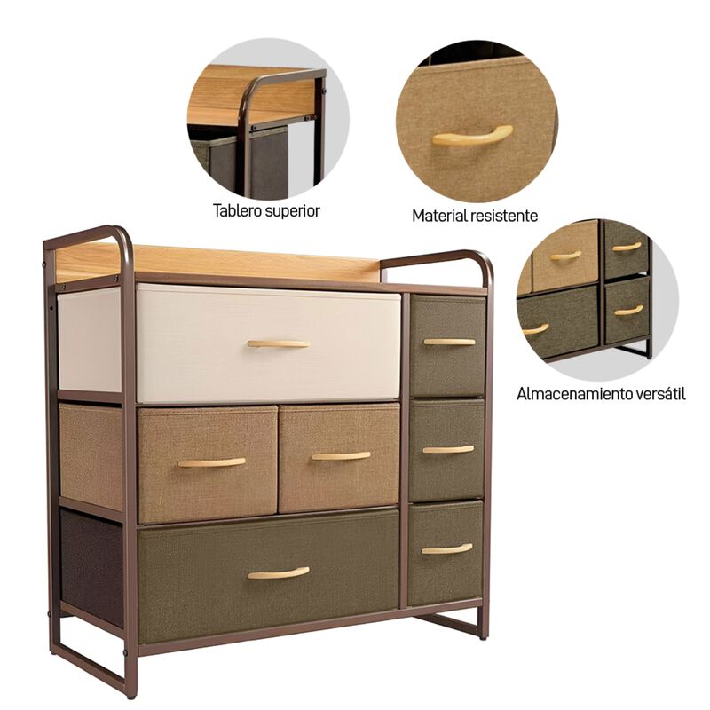 Cajonera de 7 Cajones con 3 Niveles y 1 Repisa ... image number null