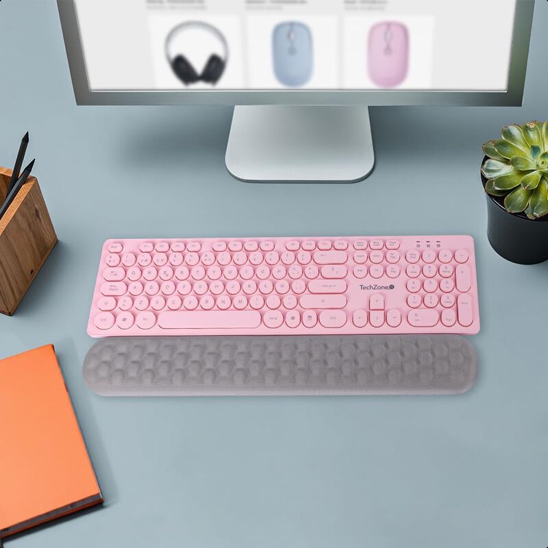 TechZone Pop Kit Pink Teclado y Mouse Inalámbri... image number null