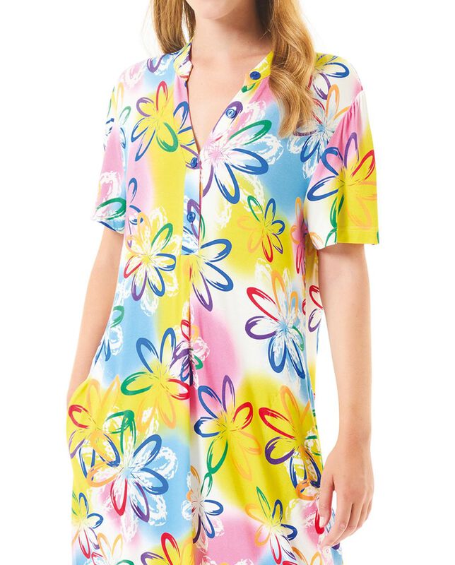 Vestido de Viscosa M/C Abierto Amarillo image number null