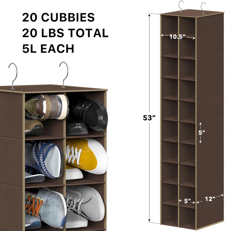 Estante Simple Houseware 53 cm Marr&oacute;n 20 Compar... image number null