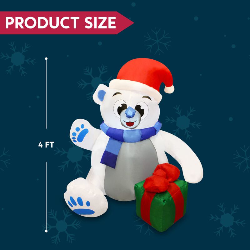 Oso Polar Joiedomi Inflable Navide&ntilde;o De 1,2 M C... image number null