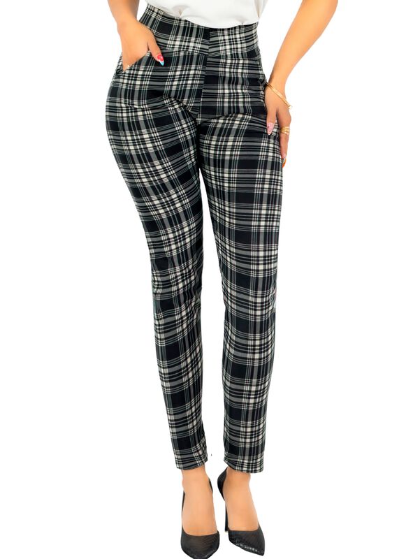 Leggings Elegantes Jegging Mujer a Cuadros Stre... image number null