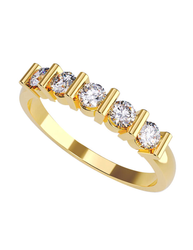 Anillo de Compromiso en Oro Amarillo 10K con Ci... image number null