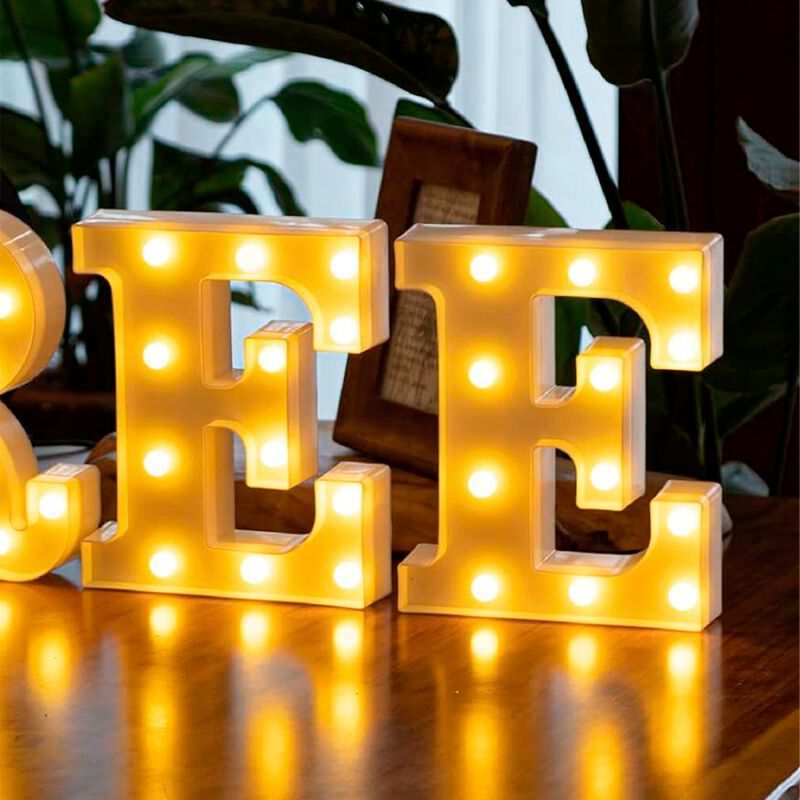 Letra Decorativa Iluminada de LED Letra E Blanc... image number null