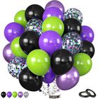 Globos Cudory 50 Piezas 30 Cm Morado Verde Negro