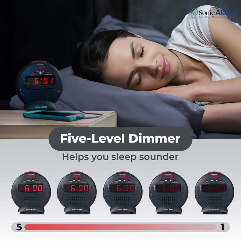 Reloj Despertador Digital Sonic Alert Small Con... image number null