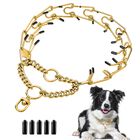 Collar De Entrenamiento Monlida M De Acero Inoxidable Dorado Con P&uacute;as