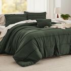 Juego De Edred&oacute;n Bedsure King Pinch Pleat, Color Verde Oliva, 4 Piezas