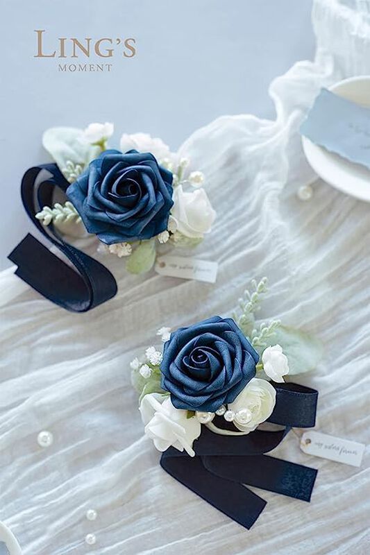 Flores Artificiales Ling's Moment, Rosas Azul M... image number null