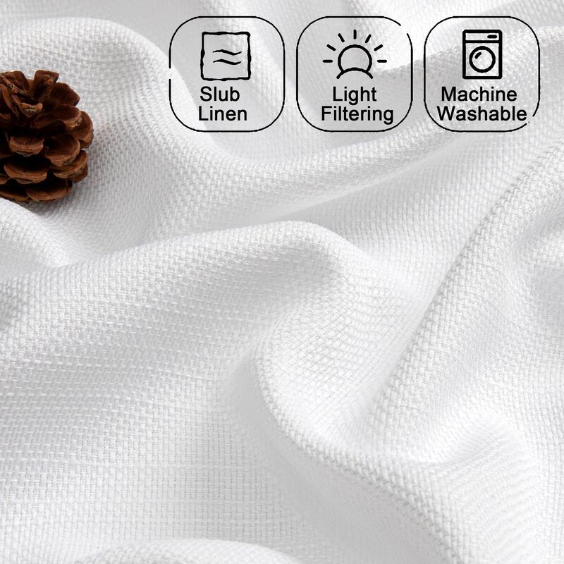 Cortinas Chyhomenyc 160 cm Blanco &ndash; Juego De 2 ... image number null