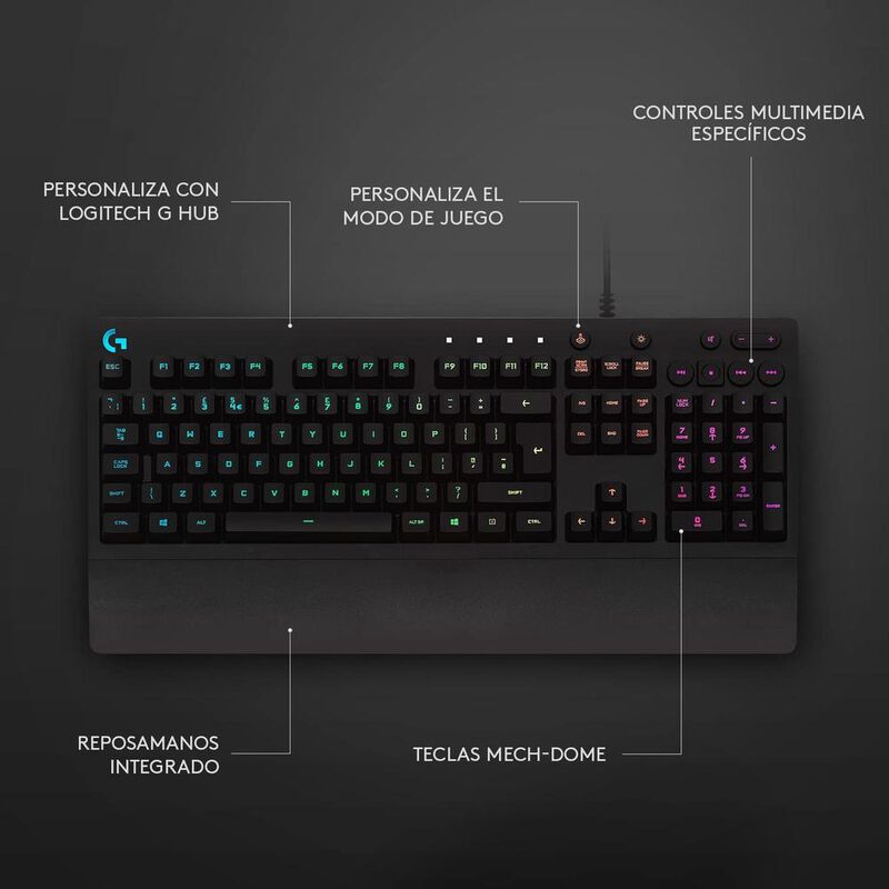 Teclado Gamer Logitech G213 Prodigy Led Rgb Alá... image number null