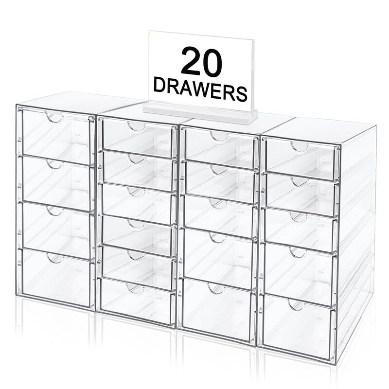 Organizador De 20 Cajones Acr&iacute;lico Apilable Tes... image number null
