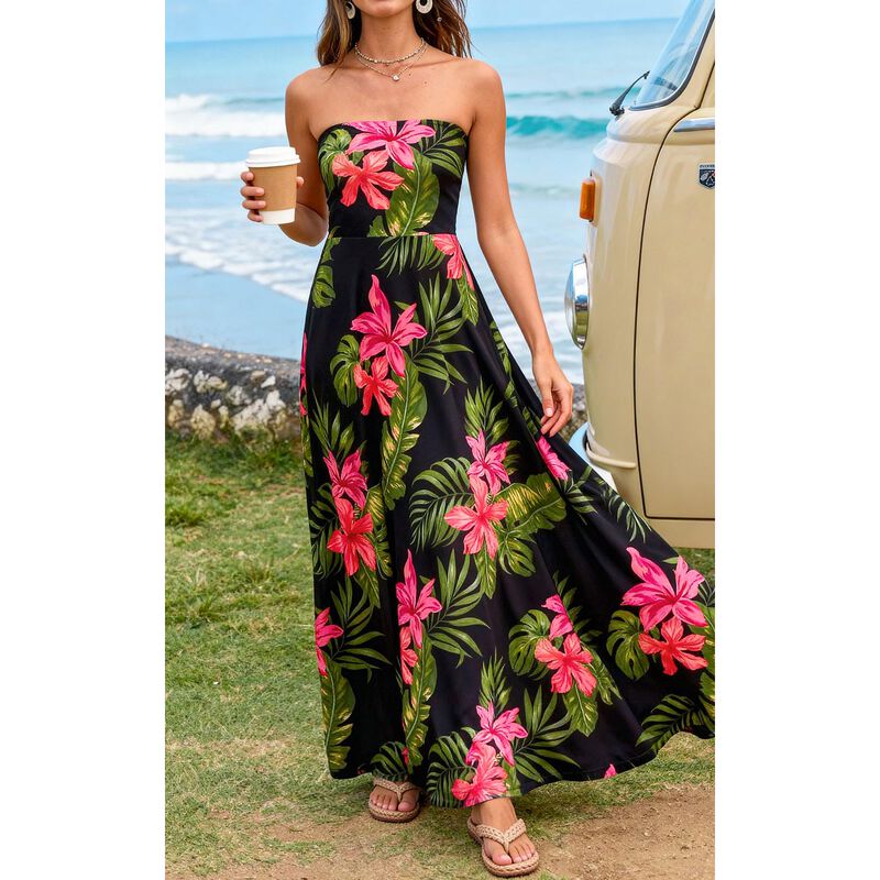Vestido Prettygarden Maxi Floral Sin Tirantes L... image number null