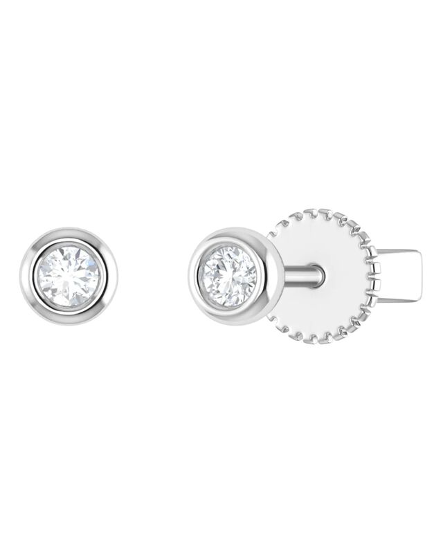 Broqueles De Oro Blanco 14k Con 10pts De Diaman... image number null