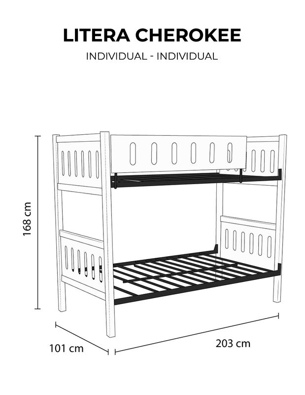 Litera Individual 2 Niveles Con Barandal, Chero... image number null