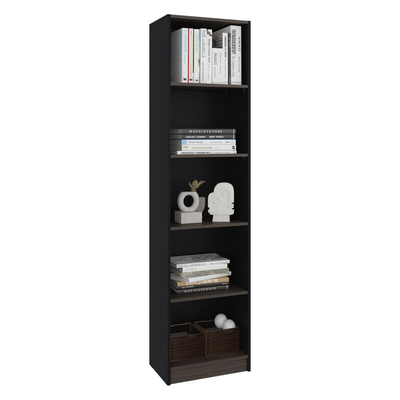Librero Home Eco Wengue Con Cinco Entrepa&ntilde;os Vi... image number null