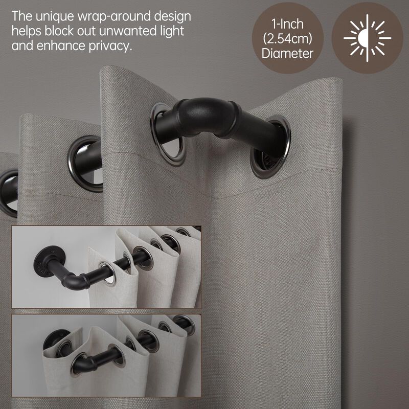 Barra De Cortina Zeerobee 81‑122 cm Negro Mate ... image number null