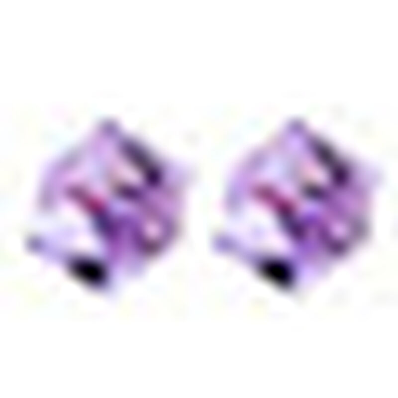 Aretes en Baño de Oro Blanco de 18K con Cubo de... image number null